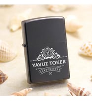 Erkeğe Tasarım İsimli Metal Siyah Çakmak