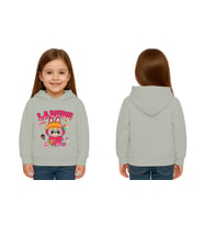 Unisex Baskılı Çocuk Swaetshirt Labubu Baskılı Kapüşonlu 3 İplik Şardonlu (Gri)
