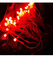 Yılbaşı Aydınlatması 10 Metre 220 Vold Sabit Aydınlatma 38 LED Işık- Fişli (Kırmızı)