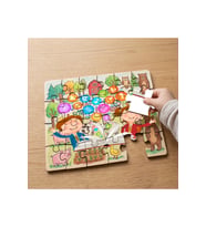 Ders Çalışan Mutlu Çocuklar Tasarımlı 24 Parça Ahşap Çocuk Puzzle MPK0915