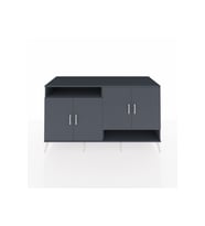 Kronos Konsol 6 Raflı 4 Kapaklı 176x59x99 Antrasit-Antrasit