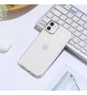 iPhone 11 Kılıf Kamera Çıkıntılı Fosforlu Lazer Tasarım Silikon Butterfly No2