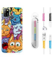 INFINIX Smart 4 5 6 Zero 8 S5 Pro Kılıf Kablo Koruma Spiral Silikon Kediler 1723