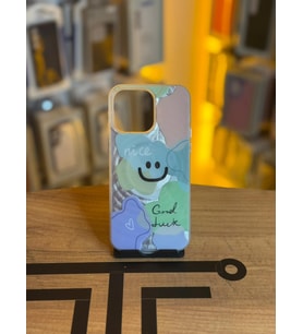 iPhone 15 Pro Max Uyumlu Renkli İllüstrasyon Özel Tasarım Silikon Kılıf (Gökkuşağı)