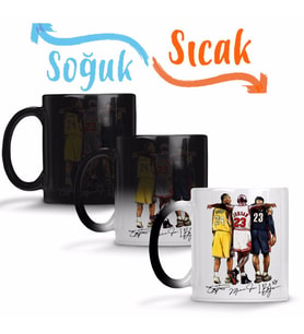 Lebron James Kobe Bryant Michael Jordan Sihirli Kupa Bardak Porselen