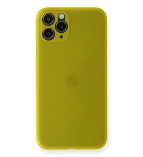 Newface Apple iPhone 11 Pro Max Kılıf PP Ultra İnce Kapak - Sarı