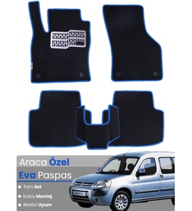CİTROEN BERLİNGO (2008-2018) Uyumlu EVA Paspas Tam Set–Araca Özel,Su Geçirmez,Kolay Montaj