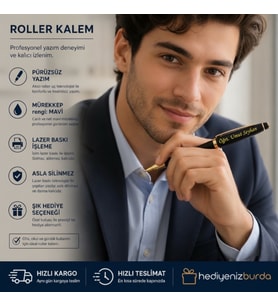 Hemen Kargo İsme Özel Kutulu Lüks Metal Roller İmza Kalemi