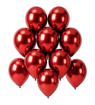 Kırmızı Renk Lateks krom Balon (15 cm) - 10 Adet