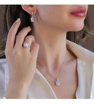 Icecut Taşlı Gümüş Set