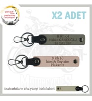Usta Şöföre Özel, İsim Plaka ve B Rh (-) Kan Grubu Yazılı x2 Anahtarlık Takım, Yavruağzı-Kül Gri-SK (Çok Renkli)
