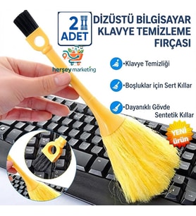 2 ADET Çok Fonksiyonlu Klavye Ve Araç Için Mikrofiber Toz Alma Püskülü Anti-statik Toz Alma Püskülü