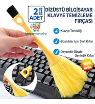 2 ADET Çok Fonksiyonlu Klavye Ve Araç Için Mikrofiber Toz Alma Püskülü Anti-statik Toz Alma Püskülü