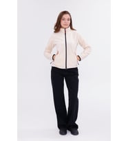 Monox Kadın Slim Fit Tam Fermuarlı Polar Ceket (Bej)