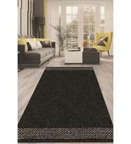 Dijital Kaymaz Taban Yıkanabilir Modern Renkli Salon Halısı Mutfak Halısı Yolluk ND-HT-215 (Siyah)