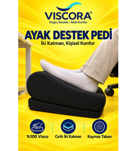 Ayak Destek Pedi – Masa Altı, Ofis ve Ev İçin Visco İki Katmanlı Kaymaz Ayak Minderi