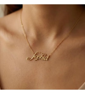 Kişiye Özel 925 Ayar Gümüş Zarif İsim Kolye (Gold)