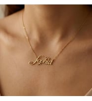Kişiye Özel 925 Ayar Gümüş Zarif İsim Kolye (Gold)