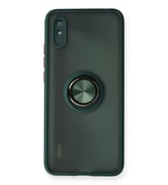 Durukar® Redmi 9A Kılıf Montreal Yüzüklü Silikon Kapak - Yeşil