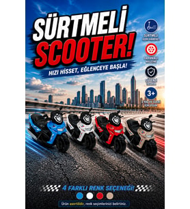 Sürtmeli Oyuncak Motor Scooter 3+ Yaş Çocuk Motosikleti