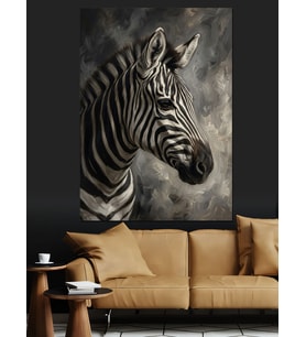 Siyah Beyaz Çizgili Zehra Portresi Dekoratif Kanvas - Mdf Ahşap Tablo