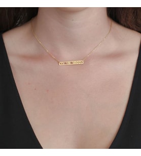 Kişiye Özel 925 Ayar Gümüş Romen Rakam Tarih Kolye