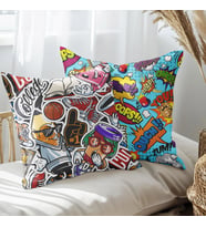 eJOYA Pop Art Tasarımlı 2'li Yastık İçi Ve Kırlent Kılıfı 45cm 113443