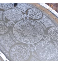 DMT Gaziantep Bakır 42,5 cm Osmanlı El İşi Sunum tepsi Kına tepsisi 42.5cmx28cm