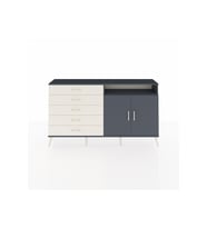 Arges Konsol 2 Raflı 5 Çekmeceli 2 Kapaklı 176x30x99 Antrasit-Antrasit/Aytaşı