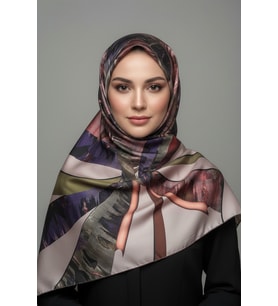 Çiçek Desenli Twill Eşarp Desen 2 Renk 6