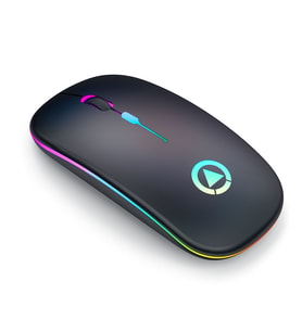 Şarj Edilebilir Kablosuz LED Işıklı Sessiz Mouse – Ergonomik ve Hassas Kullanım (Siyah)