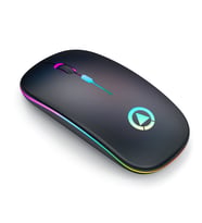 Şarj Edilebilir Kablosuz LED Işıklı Sessiz Mouse – Ergonomik ve Hassas Kullanım (Siyah)