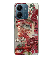 Xiaomi Redmi 13C Uyumlu 777 Aesthetic Kolaj Tasarımlı Şeffaf Telefon Kılıfı