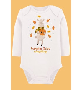 Organik Baskılı Pamuklu Unisex Bebek Body UZUNKOLE84