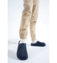 Inverna Faylon Taban Içi Tüylü Unisex Lacivert Ev Terliği