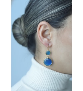 Kadir Jewellery 22 Ayar Altın Kaplama Kadın Taşlı Küpe -El İşçiliği Ve Hipoalerjenik Küpe (Renksiz)