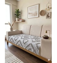 İskandinav Jasmin Koltuk Örtüsü 100*240 (Gri)