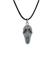 Scream - Çığlık Deri ip Kolye - Gümüş Kaplama - Kadın Erkek Kolye - No:823