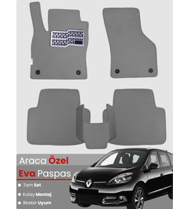 RENAULT SCENİC 3 (2009-2016) Uyumlu EVA Paspas Tam Set–Oto Paspas,Araca Özel,Kolay Montaj