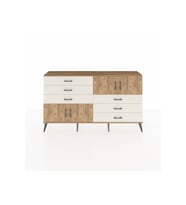 Arges Konsol 2 Raflı 6 Çekmeceli 4 Kapaklı 176x30x99 Çam-Çam/Aytaşı