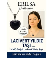 Sertifikalı Kalp Model Mini Lacivert Yıldız Taşı Kolye – Gece Işıltısı ve Ruhsal Koruma (Çok Renkli)