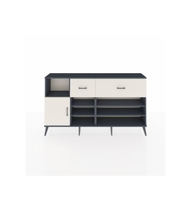 Arges Konsol 6 Raflı 2 Çekmeceli Tek Kapaklı  176x30x99 Antrasit-Aytaşı