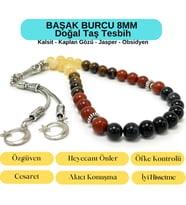 Sertifikalı Başak Burcu 8mm 33lük Doğal Taş Tesbih