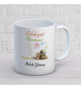 Kişiye Özel Meslek Edebiyet Öğretmeni Hediyelik Kupa Bardak