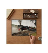 Kara Tren - Lokomotif Tasarımı 240 parça Ahşap Puzzle Ahşap Kutuda MP08712