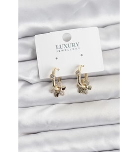 Zirkon Taşlı Pirinç Kadın Göçmen Küpesi - TJ-BKP11599