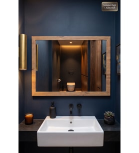 90x68 cm Antik Ahşap Yatay Dekoratif Ayna Banyo Oda Lavabo Wc Dresuar Koridor Konsol Mutfak Makyaj Boy Aynası Yt-003