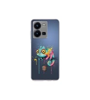 Vivo Y22s ile Uyumlu Splash Bukalemun Tasarımlı Şeffaf Silikon Kılıf