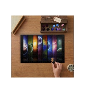Güneş Sistemi - Gezegenler Tasarımı 240 parça Ahşap Puzzle Ahşap Kutuda MP08716