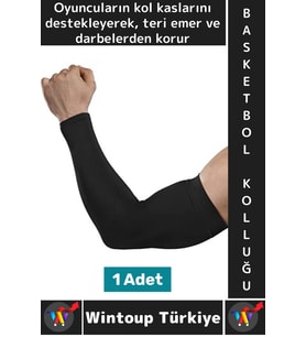 Konforlu Basketbol Voleybol Fitness Likralı Elastik Ter Emici Destekleyici Basketbol Kolluğu M Beden